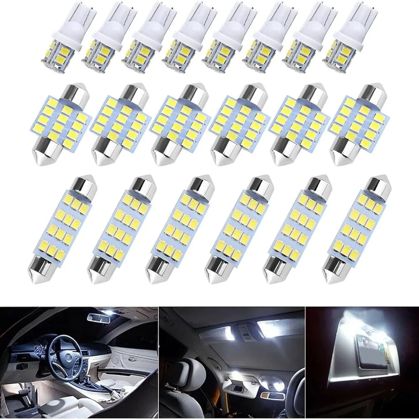 🚗✨ Kit Universal de 20 Luces LED para el Interior del Coche