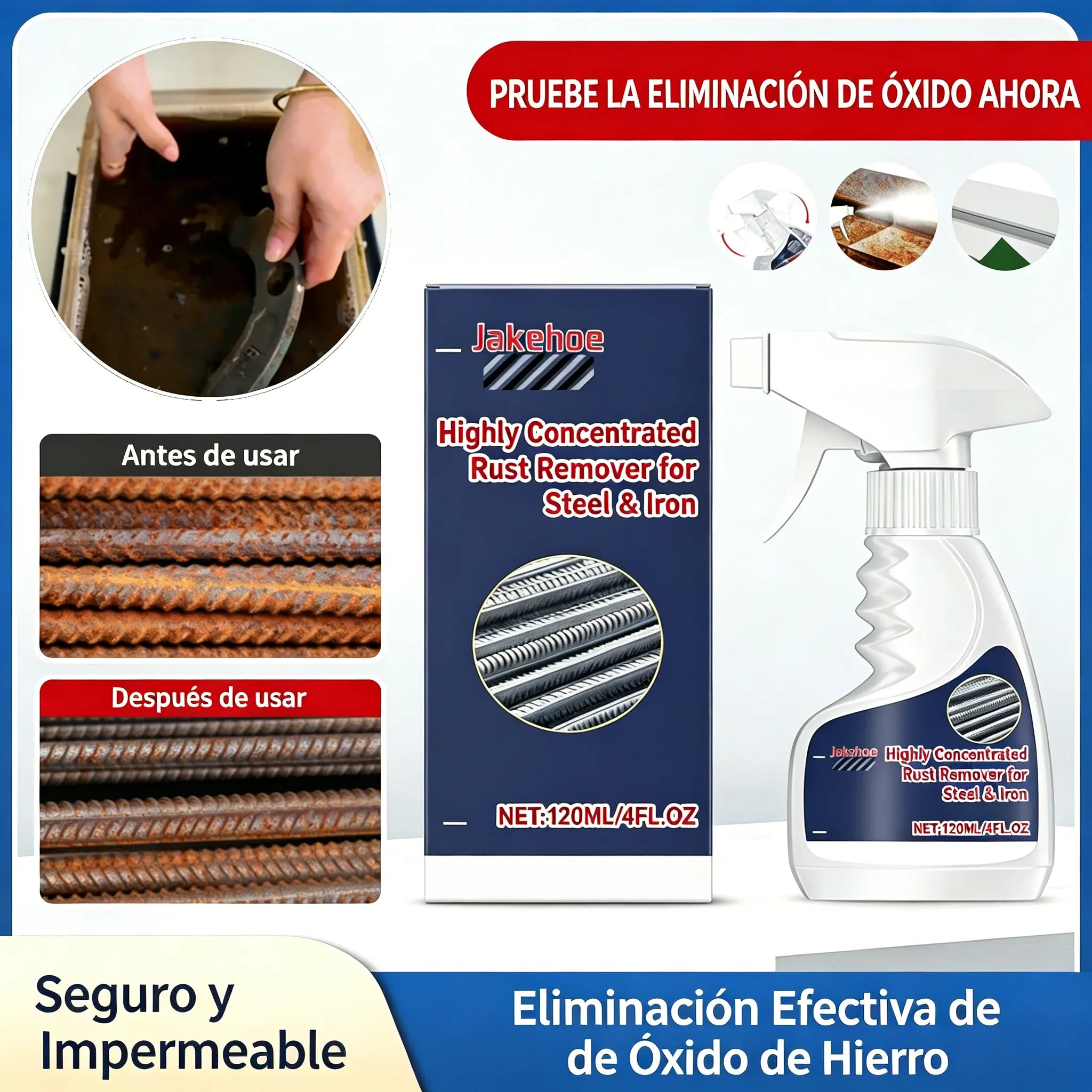 [Compra 1 y llévate 1 gratis] 🔥 Removedor de óxido de acero de alta concentración