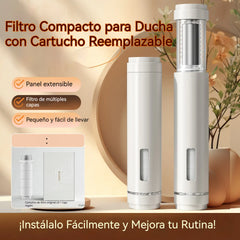🚿💧 Filtro Compacto para Ducha con Cartucho Reemplazable — ¡Instálalo Fácilmente y Mejora tu Rutina!