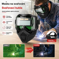 Plně automatická svářečská kukla s přepínáním světel a ochrannou maskou na hlavu pro svářeče