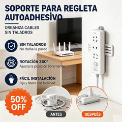 ✨【Paquete de 5 piezas】🥳🔌Nuevo soporte autoadhesivo para regleta de enchufes sin necesidad de taladrar