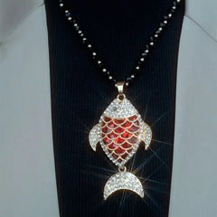 Cadena para suéter de otoño/invierno - Elegante colgante de joyería de cadena de cristal