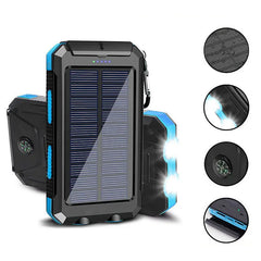 🔋【20000 mh】☀️🔦 Powerbank Solar Portátil con Linterna LED | Carga Inalámbrica y Energía Siempre Disponible 🔋