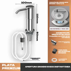 Dispensador de jabón y detergente integrado para fregadero de cocina, fabricado en acero inoxidable de primera calidad, con tubo extensible directo al cristal y bola de gravedad 304, bombeo rápido.