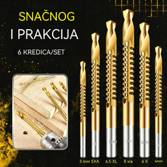 【Set od 6 dijelova】⚙️ Set spiralnih svrdala: Izrađeno od brzoreznog čelika, obloženo titanom i pogodno za razne materijale 🧰