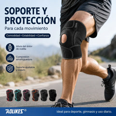 🦵🚶Rodillera deportiva, rodillera con soporte de resorte para montañismo y ciclismo.