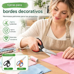 ✂️Tijeras profesionales dentadas, adecuadas para costura, manualidades y proyectos de bricolaje cotidianos.