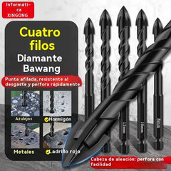 🔥Broca de cuatro filos de aleación de cerámica con mango hexagonal antideslizante ✅perforación de placas vitrificadas ✅placas ✅aleación de vidrio