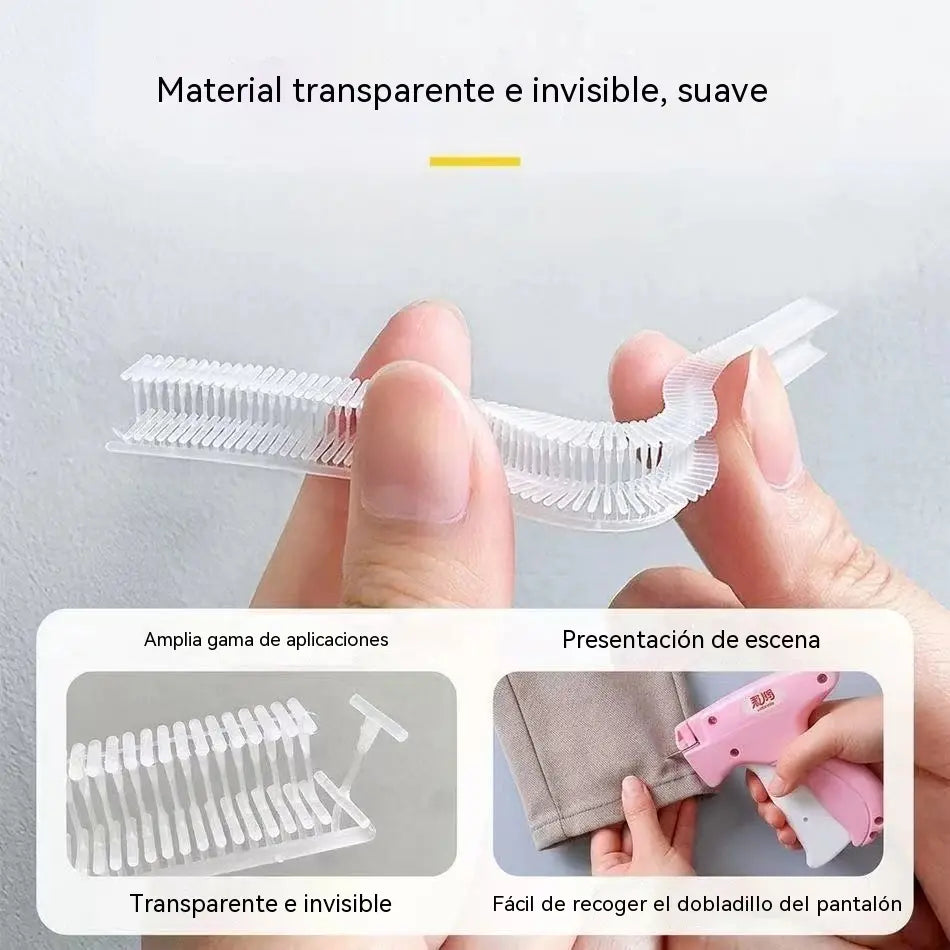Pistola rosa y blanca + 1500 agujas blancas + 500 agujas negras + 5 agujas de repuesto🏷️¿Ropa demasiado grande? 🏷️ Pistola de etiquetas para ajustar y fijar prendas rápidamente