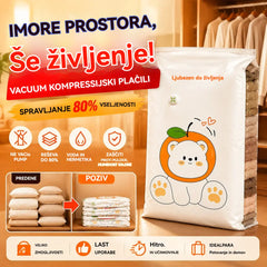 ✨🗃️ 5-delni komplet 💨 Velike stisljive vrečke za shranjevanje: Zračna črpalka ni potrebna, neprepustne, idealne za prihranek prostora v kovčku in doma ✈️