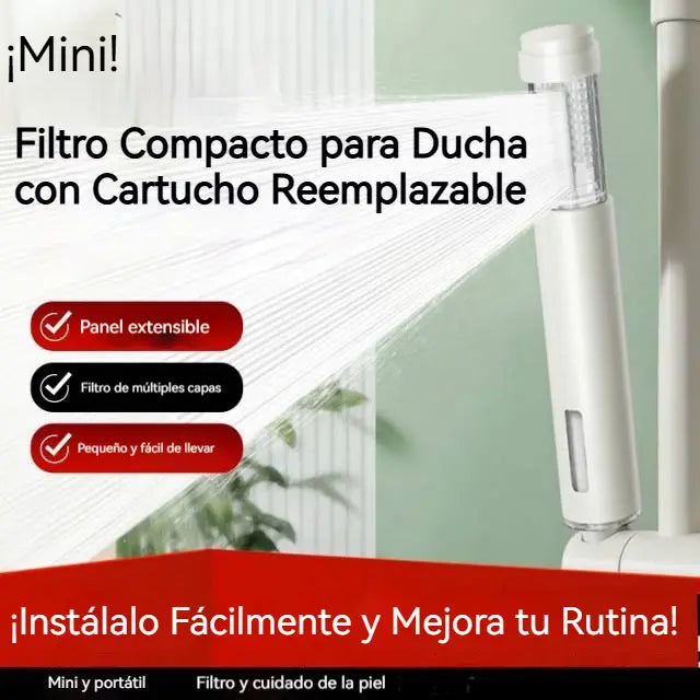 🚿💧 Filtro Compacto para Ducha con Cartucho Reemplazable — ¡Instálalo Fácilmente y Mejora tu Rutina!