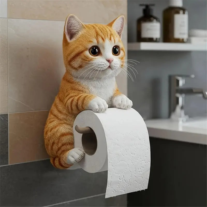 🐱 Adorable portarrollos de papel higiénico con estampado de gatos