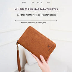 ✈️ Portapasaportes RFID de Viaje | Organizador Elegante para 4 Pasaportes y Documentos, Seguro y Práctico