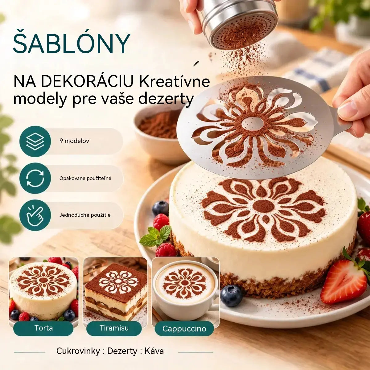 9 položiek za 22 eur☕ Forma na kávové latte art z nehrdzavejúcej ocele