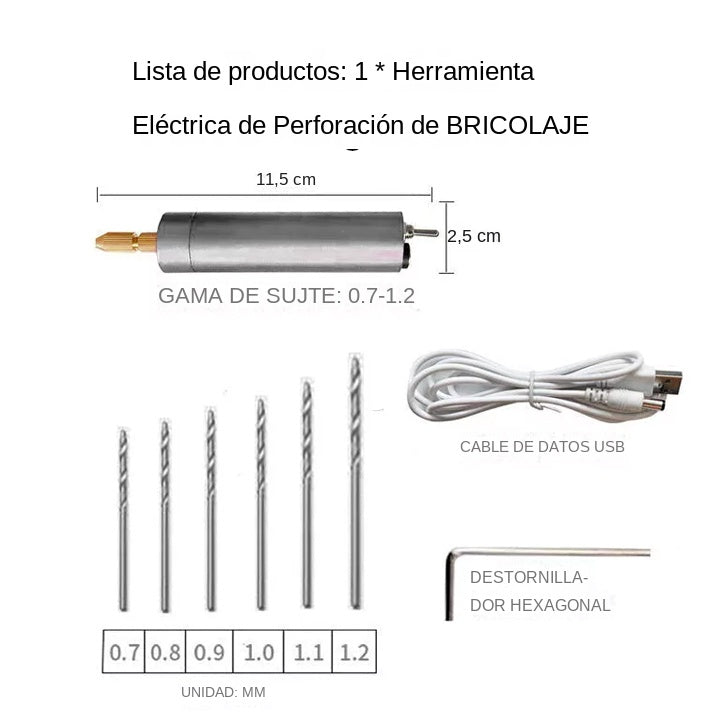 🏆Mini taladro manual eléctrico USB, mini amoladora eléctrica DIY