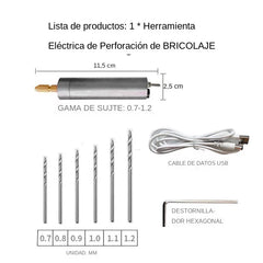 🏆Mini taladro manual eléctrico USB, mini amoladora eléctrica DIY