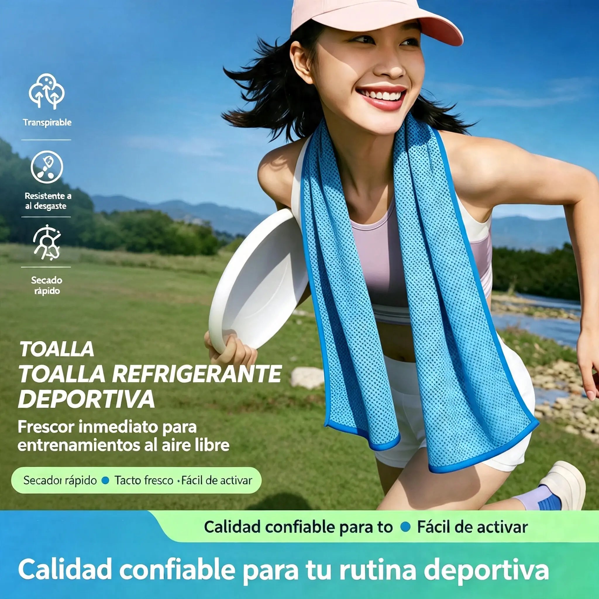 🎁 Compra 1 y llévate 1 gratis: 2 unidades por 26€ 🧊 Toalla refrescante instantánea con estuche de silicona de regalo – frío al instante, reutilizable y lista para cualquier aventura ✨