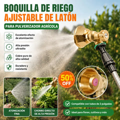 💦 Boquilla de Riego Ajustable de Latón · Pulverización Precisa