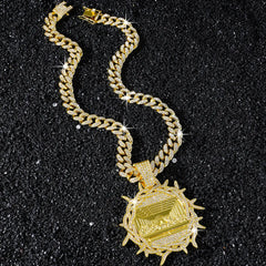 📢📢 ¡50% de descuento! ✨ Colgante Cuban Link con purpurina | Realza tu estilo al instante 💎