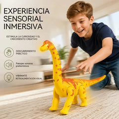 🦕 Brachiosaurus eléctrico andante: un juguete de dinosaurio con movimiento, efectos de sonido y ojos con luces LED.