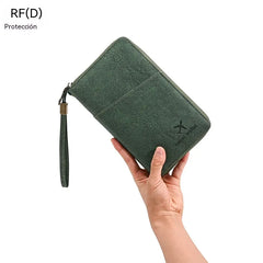 ✈️ Portapasaportes RFID de Viaje | Organizador Elegante para 4 Pasaportes y Documentos, Seguro y Práctico