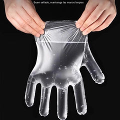 🥒【200 piezas】✨Guantes desechables transparentes y gruesos aptos para uso alimentario