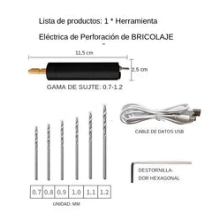 🏆Mini taladro manual eléctrico USB, mini amoladora eléctrica DIY