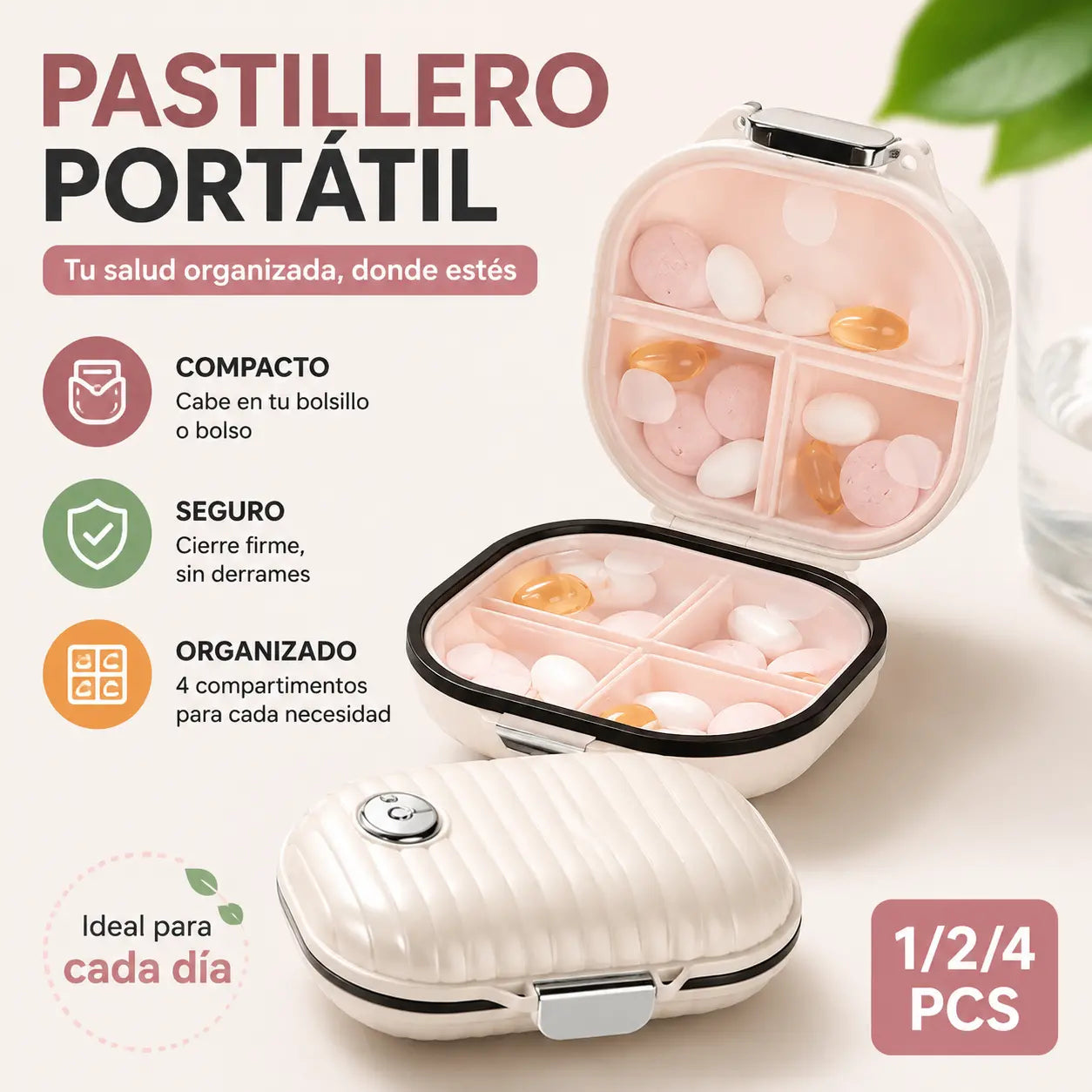 🔥【Compra 1 y llévate 1 gratis】🎁Caja de almacenamiento multifuncional a prueba de humedad de 7 rejillas, portátil, caja de medicamentos, caja de joyería