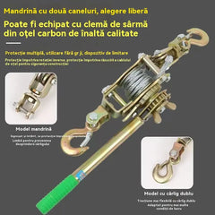 🧰 Cabrestante Extractor de Cable de Acero de 2 Toneladas con 2 Ganchos – ¡Mueve Cargas Pesadas con Menos Esfuerzo!