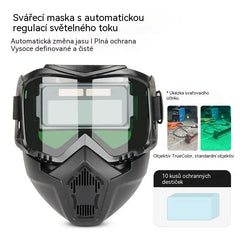 Plně automatická svářečská kukla s přepínáním světel a ochrannou maskou na hlavu pro svářeče