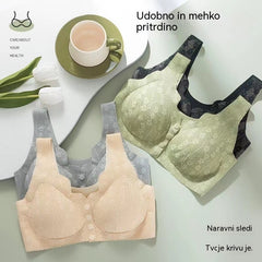 【2-delni paket】Ženski nedrček brez žic z gumbi na sprednji strani【40-100kg】
