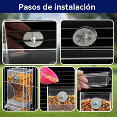 🐦 Comedero Automático para Pájaros｜Mantén la Comida Ordenada y A tus Aves Siempre Alimentadas