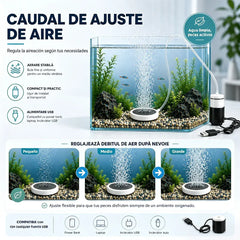 🐟🔇 Bomba de aire para pecera USB ultra silenciosa – Oxigenador portátil recargable para acuarios y pesca 🎣