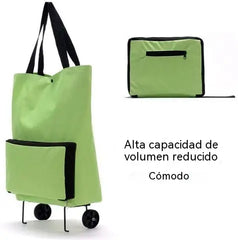 🔥 Carrito de Compra Plegable 2 en 1, Bolsa con Ruedas de 23 L 🛒✨