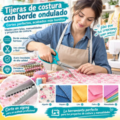 ✂️ Tijeras dentadas profesionales - Tijeras de tela afiladas y dentadas