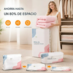 🧳 5 artículos por solo 31 € 💨 Bolsas de almacenamiento al vacío grandes y flexibles: No necesitan bomba de aire, son a prueba de fugas, ideales para ahorrar espacio en tu maleta y en casa ✈️