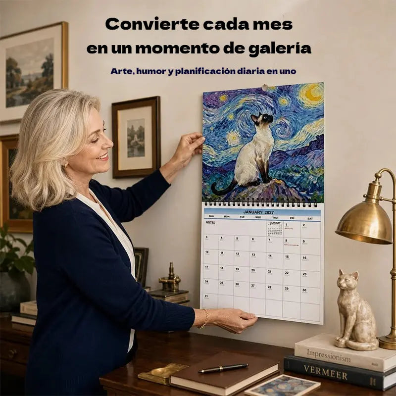 🏆🥳 50% DE DESCUENTO 🗓️🐱 Calendario de emojis de gatos 2027: humor diario y datos curiosos, se puede colgar directamente en la pared ✨