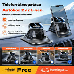 🔥【50% KEDVEZMÉNY】🚗 Biztonságos és okos: A tökéletes 2 az 1-ben autós telefontartó! 🚗