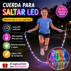 🌈 Comba LED Luminosa para Niños – ¡Salta, Juega y Diviértete con Cada Salto!