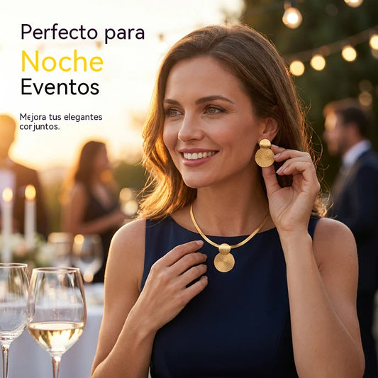 🔥 50% de descuento 💎 Conjunto de collar y pendientes moderno y elegante ✨ Elegante y clásico, ideal para el día a día y fiestas 🌿