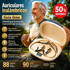 🔋Auriculares inalámbricos Bluetooth sin almohadilla integrada, con gancho para la oreja y conducción ósea🎙️🎧