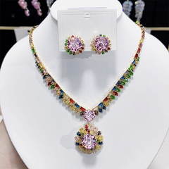 💎 ✨ Conjunto de collar y pendientes de circonita brillante: elegancia atemporal, un regalo perfecto, ideal para bodas, fiestas o como accesorios de lujo para el día a día 💍