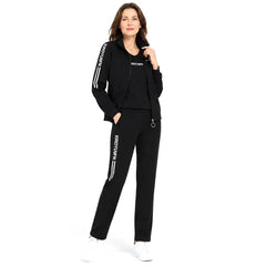 Elegancia a absolútne pohodlie! Elegantná 3-dielna tepláková súprava pre ženy (bunda na zips + tričko + nohavice / Veľkosti: M-6XL)!