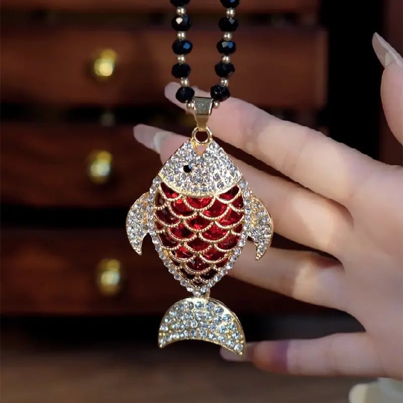 Cadena para suéter de otoño/invierno - Elegante colgante de joyería de cadena de cristal