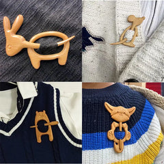3 artículos 25 euro🎁Broche de madera con forma de animal para regalar