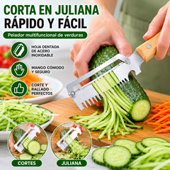 🥳50% de descuento🔥【2 artículos por 23 euros】🧅🔪 Pelador de cocina multifuncional 3 en 1: ¡Pela, pica verduras, corta carne y abre botellas! 🔥