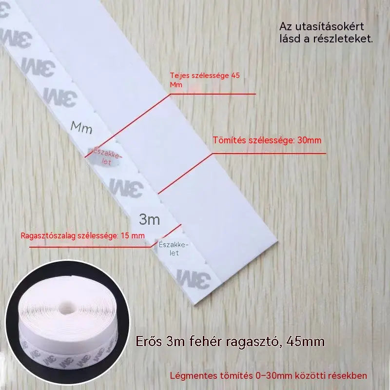 🚪 PVC ajtó alsó tömítőszalag – Por- és huzatálló