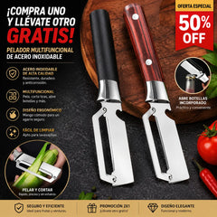 🔥2 artículos por 22 euros 🔥Pelador de Cocina 2 en 1 con Cuchillas de Acero y Abrebotellas 🥕🔪