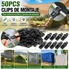 🏡🌿 [50 unidades] Clips de fijación para malla de sombra y tiendas de campaña