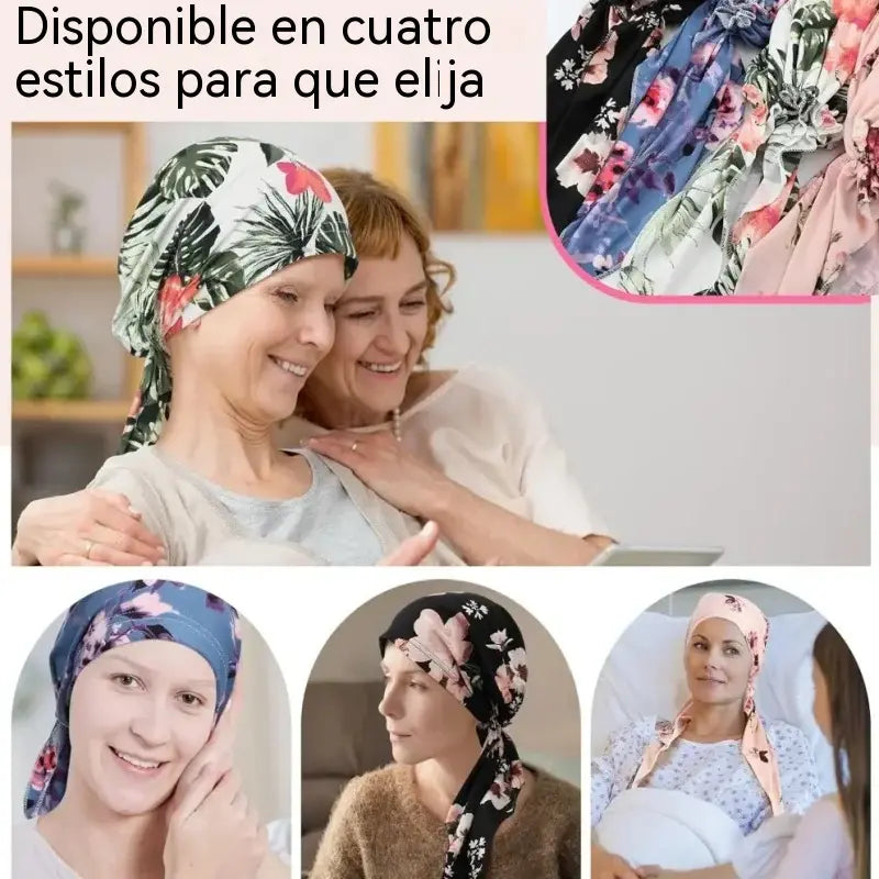 👒 ¡50% DE DESCUENTO POR TIEMPO LIMITADO! ✨ Turbante con estampado floral para mujer, preanudado – Suave, elástico y versátil 🌸